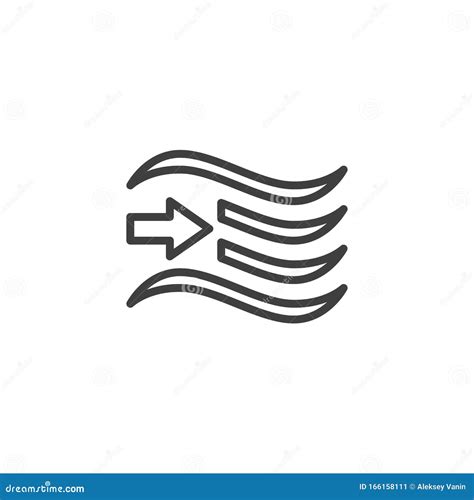 Wind direction line icon stock vector. Illustration of tornado - 166158111