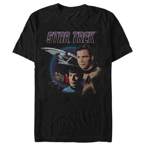 Star Trek - Men's Star Trek Vintage Character Pose Graphic Tee Black ...