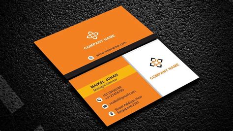 Wide Business Cards Design in Adobe Illustrator CC | Business cards ...