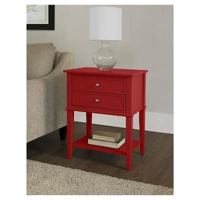 Franklin Accent Table with 2 Drawers - Red - Ameriwood Home Cool Furniture, Painted Furniture ...