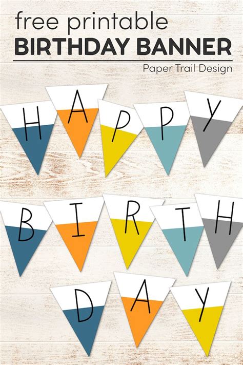 Free Printable Happy Birthday Banner - Paper Trail Design | Happy ...