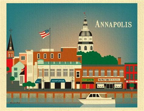 Annapolis Art Print Annapolis Skyline MD Wall Art Maryland - Etsy ...