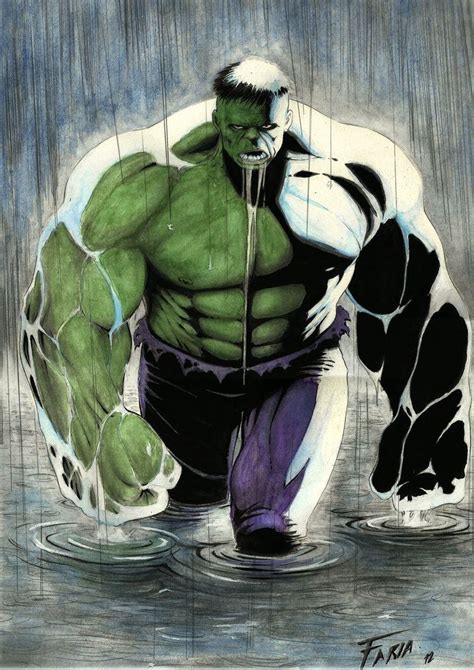 a drawing of the incredible hulk in water