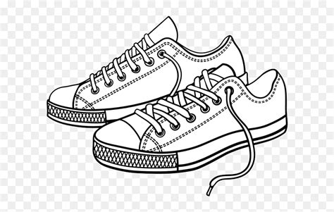 Coloring Shoes Tennis Shoes Side - Shoes Clipart, HD Png Download - vhv