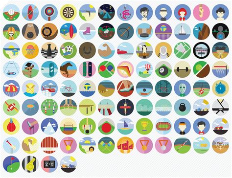 Scenicons Flat Vector Icons - Round Icons