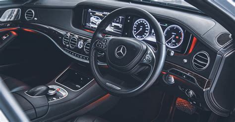 Interior of a Black Mercedes Benz Car · Free Stock Photo