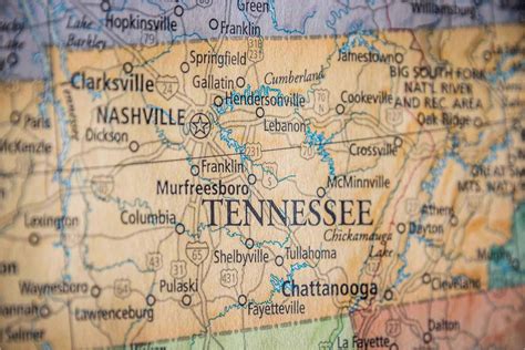 State Of Tennessee Map With Cities