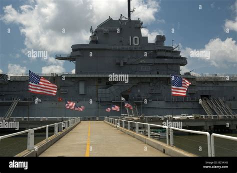 The USS Yorktown CV-10 on display at the Patriots Point Museum in Stock Photo, Royalty Free ...