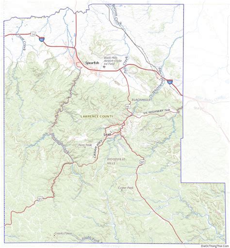 Map of Lawrence County, South Dakota