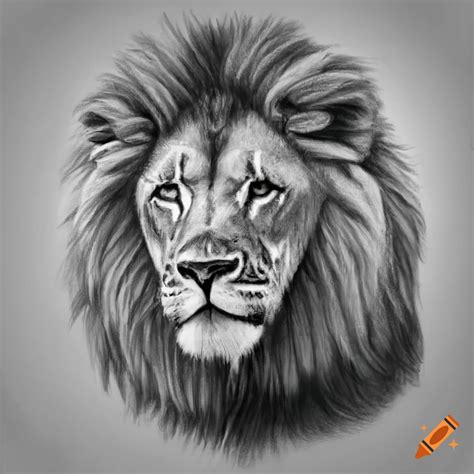 Realistic pencil drawing of a lion on Craiyon