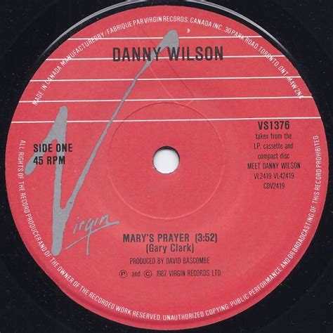 CKSO AM, FM & TV | Record Labels (45 RPM) | Mary's Prayer - Danny Wilson