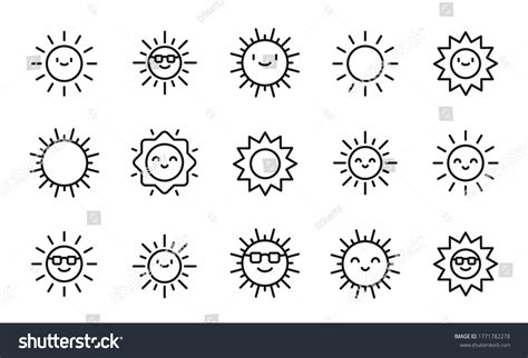 Icon Set Sun Editable Vector Pictograms Stock Vector (Royalty Free ...