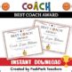 Editable Basketball COACH Certificate Template, Downloadable & Printable