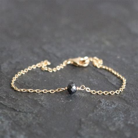 Bracelet With Black Diamond and Gold Diamond Bracelet and Gold | Etsy