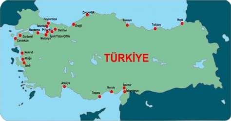 港トルコの地図-地図のトルコのポート(西アジア-アジア）