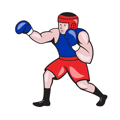 Amateur Boxer Boxing Cartoon Digital Art by Aloysius Patrimonio - Pixels