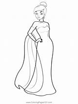 Princess Anastasia In Beautiful Dress Coloring Page For Kids  Free sketch template