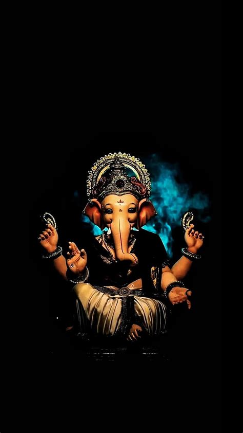 Ganesh Bhagwan, Black Background, lord, god, bappa, HD phone wallpaper ...