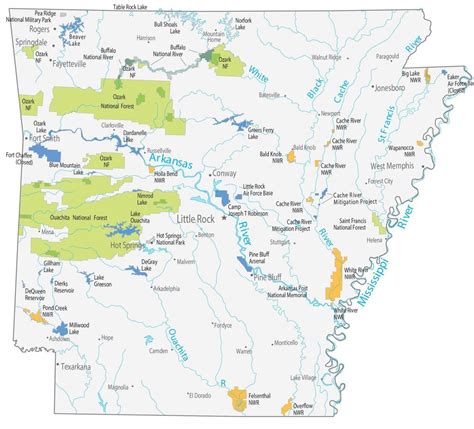 Map of Arkansas - Cities and Roads - GIS Geography