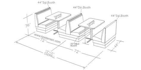 Upholstered Booth Layouts, Typical Booth Dimensions | Restaurant booth ...