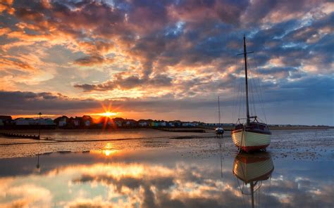 Lakes Ocean Sea Bay Harbor Water Reflection Sky Clouds Sunset Sunrise ...