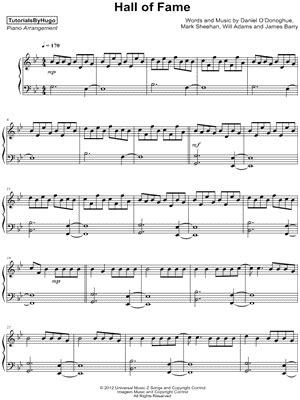 The Script "Hall of Fame" Sheet Music (Easy Piano) in G Minor (transposable) - Download & Print ...