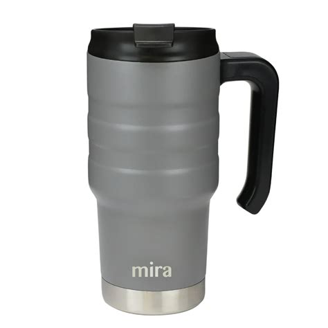 MIRA Stainless Steel Insulated Travel Car Mug | Spill Proof Flip Lid ...