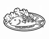 Fried Fish Coloring Pages sketch template