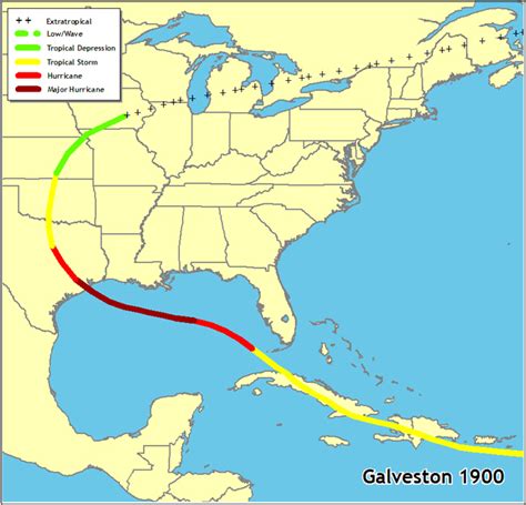 NOAA 200th Feature Stories: The Great Galveston Hurricane of 1900: Map