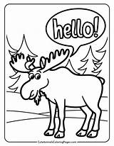 Moose Coloring Pages 7 Free Printable  Cute Animals sketch template