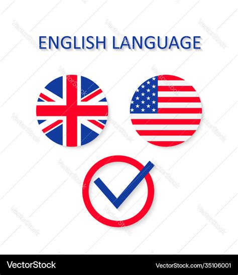 English and us language icon british Royalty Free Vector