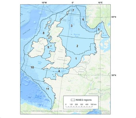 | A map of the northwest European continental shelf. Numbers indicate... | Download Scientific ...