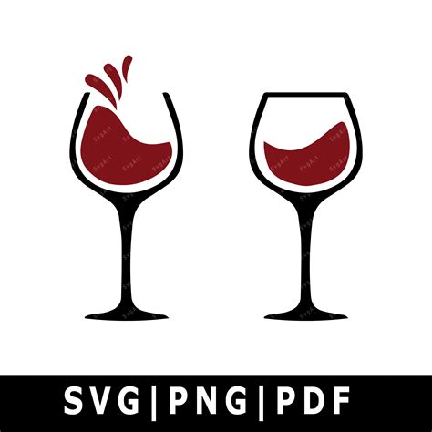 Red Wine Glass SVG PNG PDF Cricut Silhouette Cricut svg | Etsy