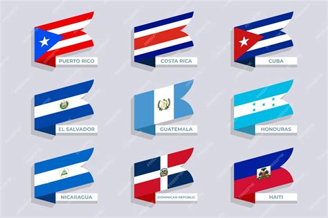 Premium Vector | Flat design latam flags illustration set