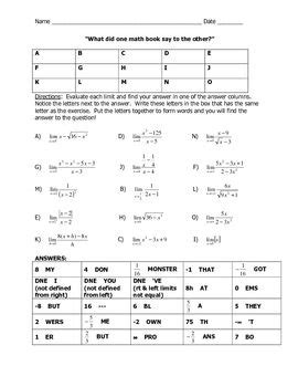 Limits Practice Worksheet With Answers – Thekidsworksheet