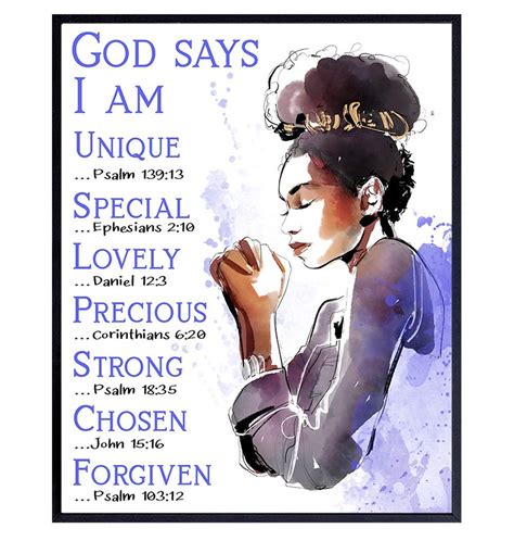 Amazon.com: African American Women Inspirational Bible Verse Wall Art ...