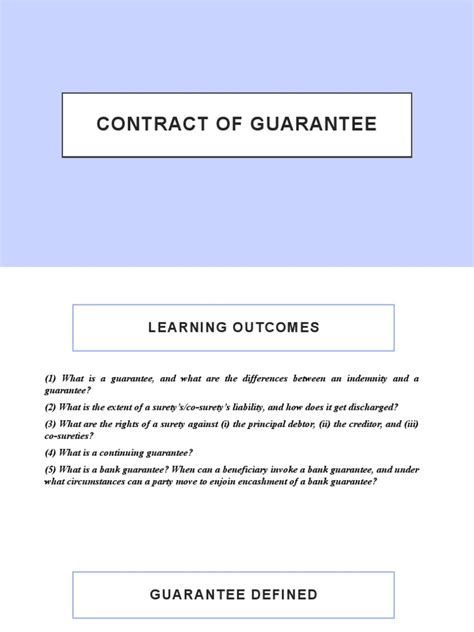 Contract of Guarantee | PDF