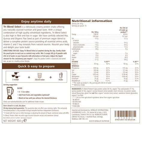 Herbalife Protein Mix Nutrition Facts - Home Alqu