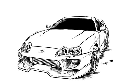 Toyota Supra Drawing Sketch Coloring Page