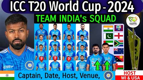 ICC T20 World Cup 2024 - India Team Squad | T20 World Cup 2024 Date, Time, Venue | T20 WC 2024 ...