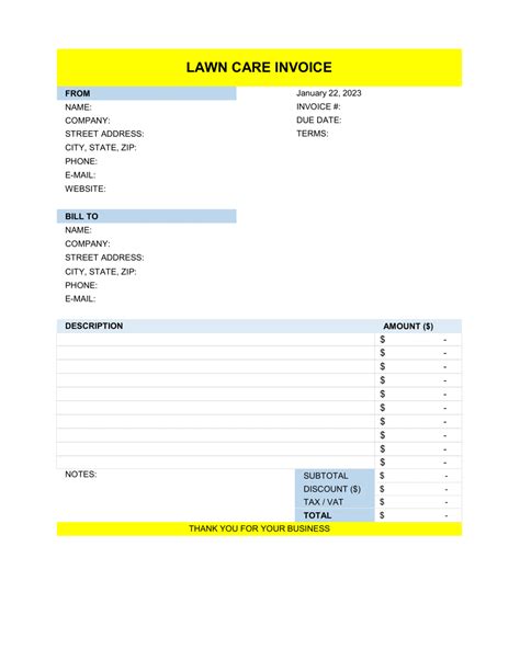 Lawn Care Invoice Template Inspirational Lawn Care In - vrogue.co