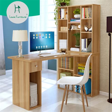 Louis fashion Computer Desks Simple desk with bookshelf combination-in ...