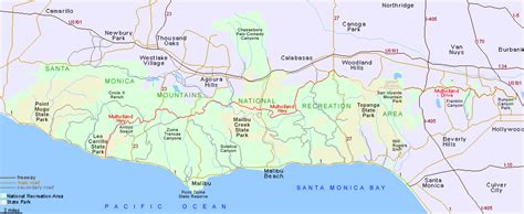 Map of Santa Monica Mountains National Recreation Area, California