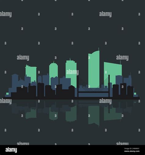 Silhouette urban multicolored skyline illustration Stock Photo - Alamy