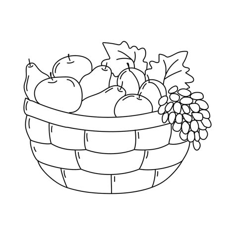 Fruit Basket Black And White Vector Art, Icons, and Graphics for Free ...