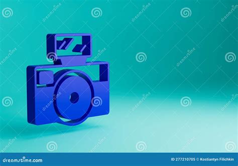 Blue Photo Camera with Lighting Flash Icon Isolated on Blue Background. Foto Camera. Digital ...