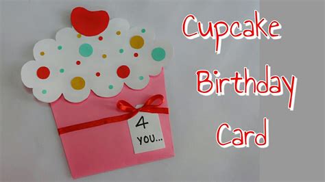 DIY Cupcake Card/ Cupcake Birthday Card/Simple and Easy Cupcake Card Making - YouTube