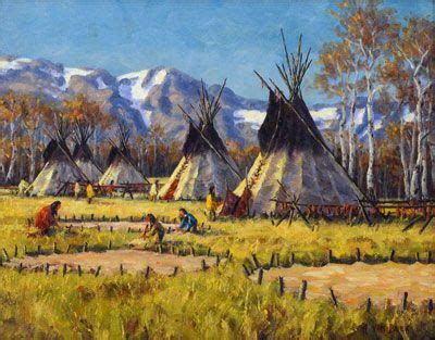 Antique Paintings for Sale | Solvang Antiques | Native american teepee, Native american village ...