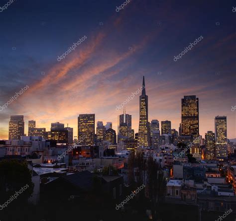 San Francisco skyline after sunset Stock Photo by ©dell640 41367215