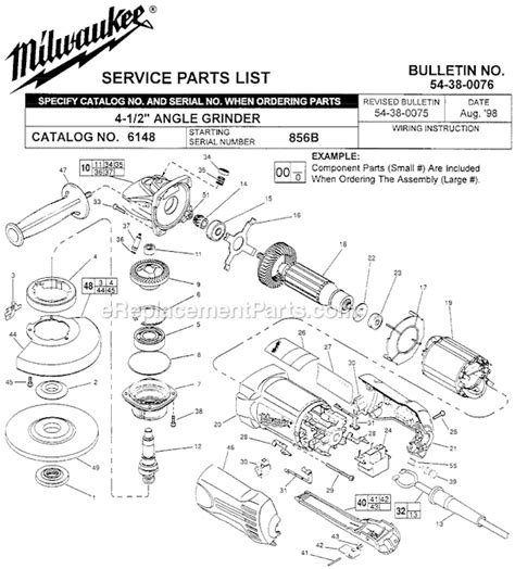 Milwaukee 4-1/2" Angle Grinder | 6148 | eReplacementParts.com